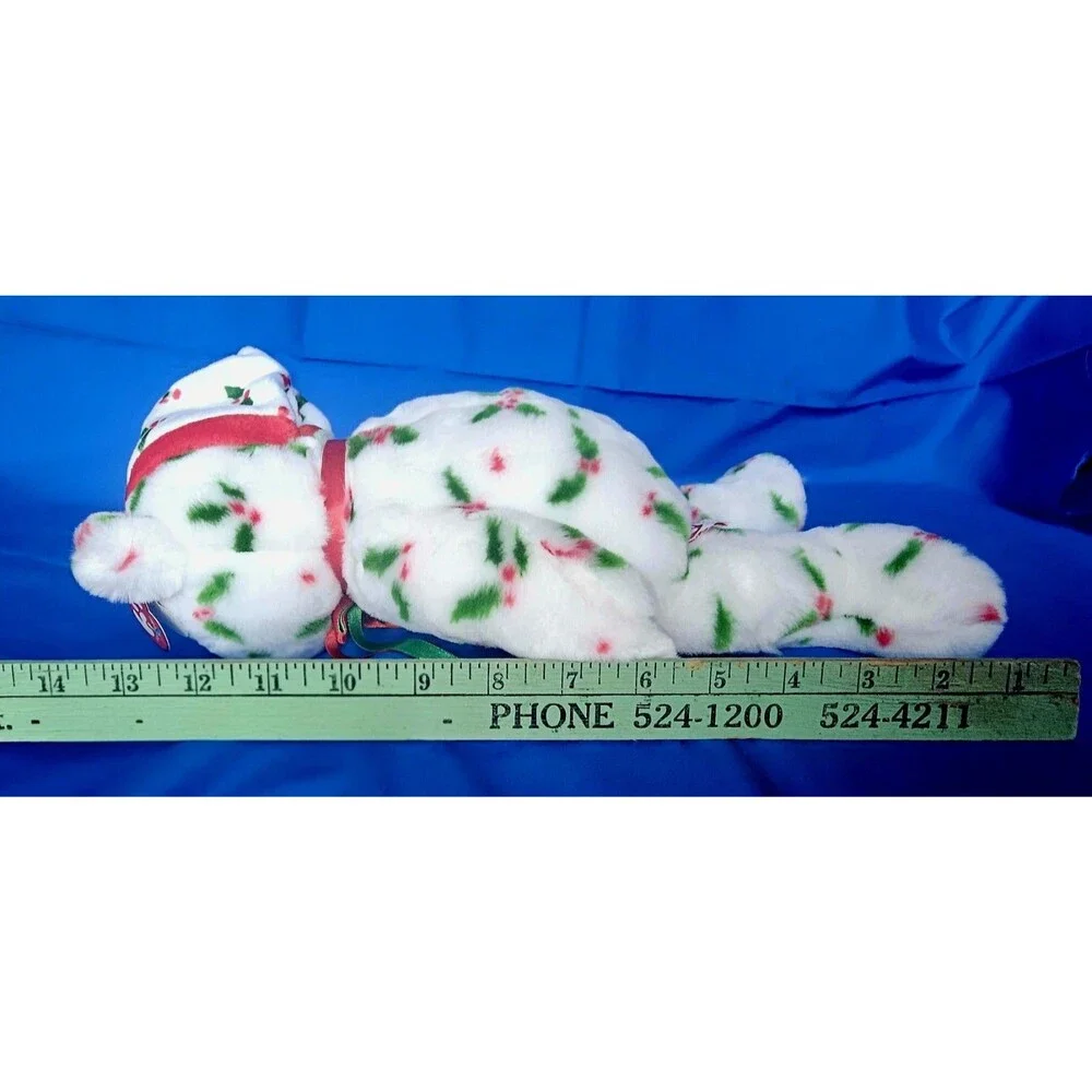 NEW Ty Beanie Buddy VTG Holiday Teddy Bear Holly Christmas Plush 14